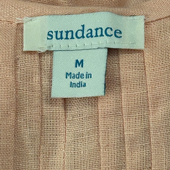 Sundance NWOT 100% linen pintuck embroidered top - Picture 7 of 7